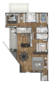 Apto Tipo The Edge 3 Dorms Unidade 205